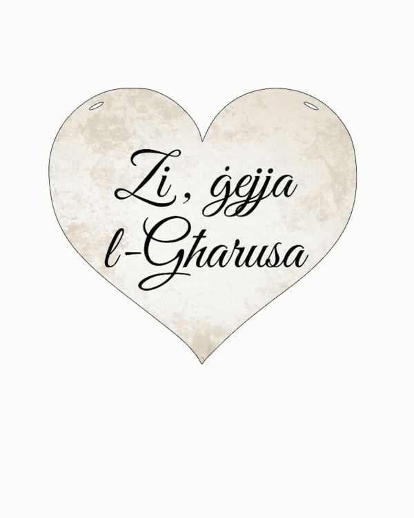 Zi, Ġejja l-Għarusa - Heart Shaped Wedding Sign