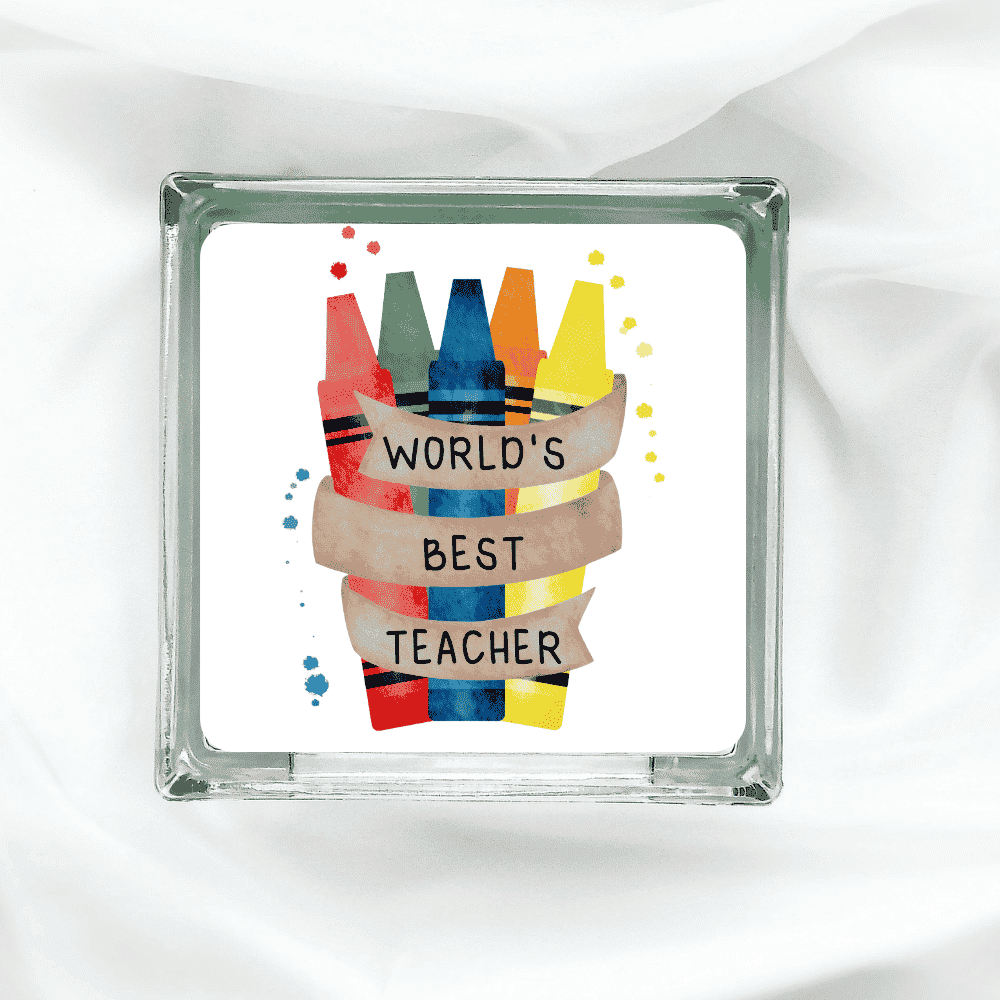 World's Greatest Teacher - Glass Block