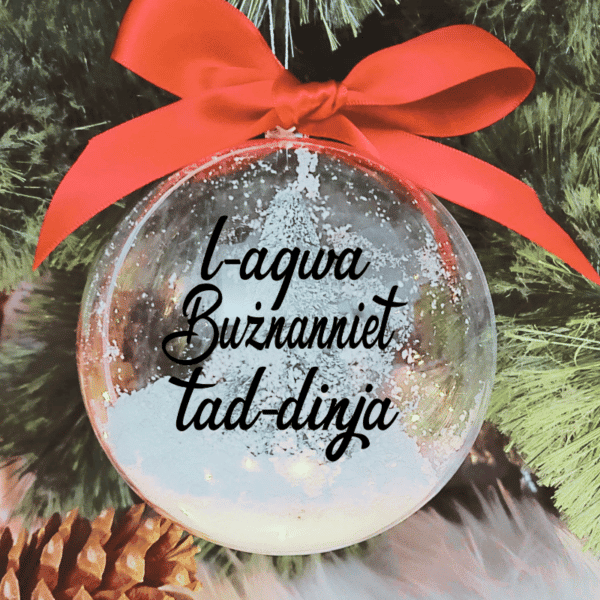 L-Aqwa Bużnanniet tad-Dinja - 10cm Acrylic Bauble