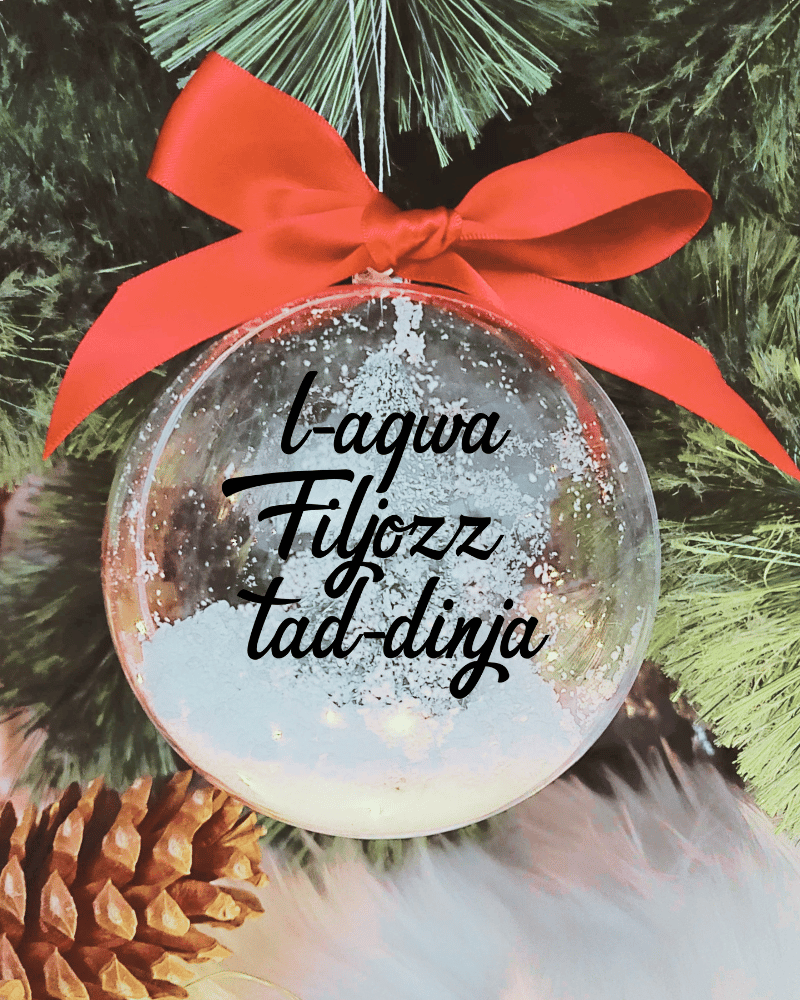 L-Aqwa Filjozz tad-Dinja - 10cm Acrylic Bauble