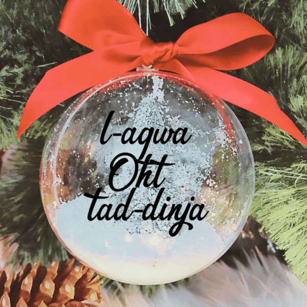 L-Aqwa Oħt tad-Dinja - 10cm Acrylic Bauble