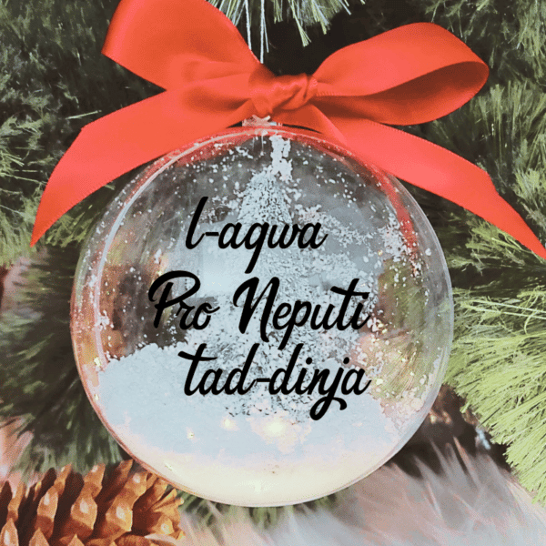 L-Aqwa Pro Neputi tad-Dinja - 10cm Acrylic Bauble