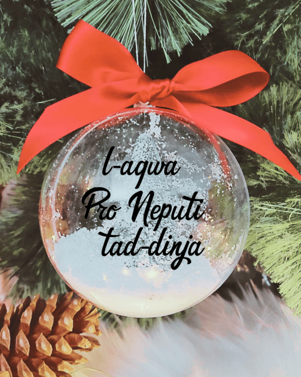 L-Aqwa Pro Neputi tad-Dinja - 10cm Acrylic Bauble