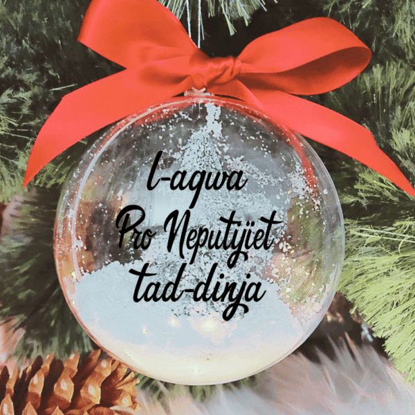 L-Aqwa Pro Neputijiet tad-Dinja - 10cm Acrylic Bauble