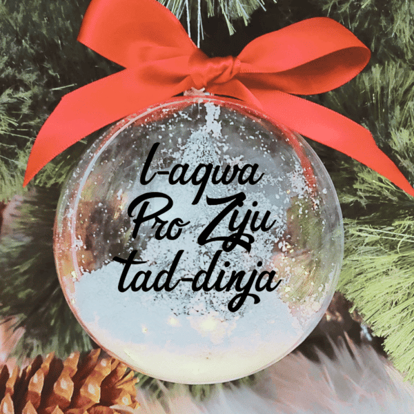 L-Aqwa Pro Ziju tad-Dinja - 10cm Acrylic Bauble