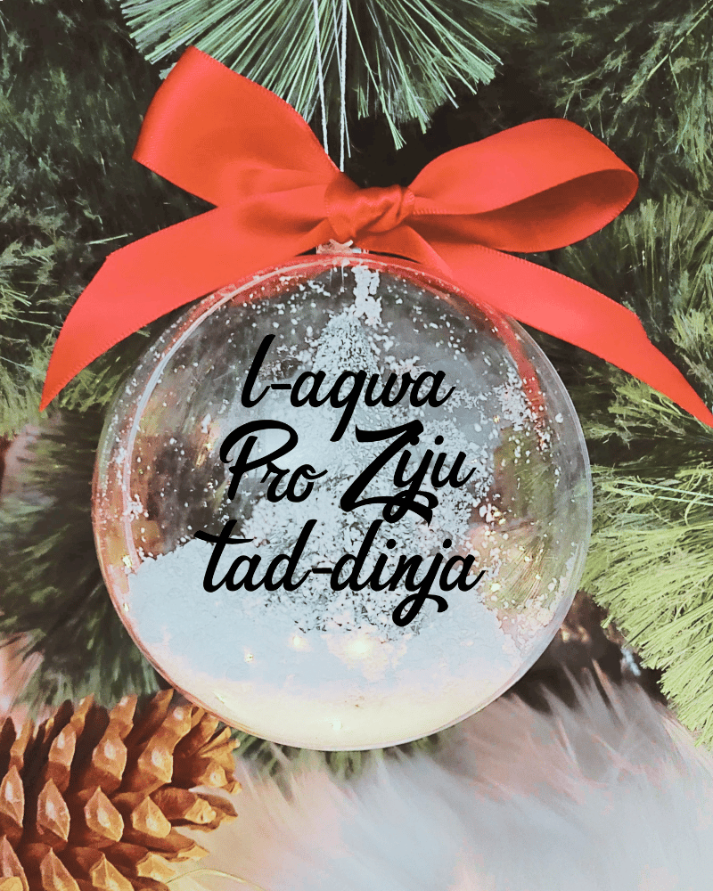 L-Aqwa Pro Ziju tad-Dinja - 10cm Acrylic Bauble