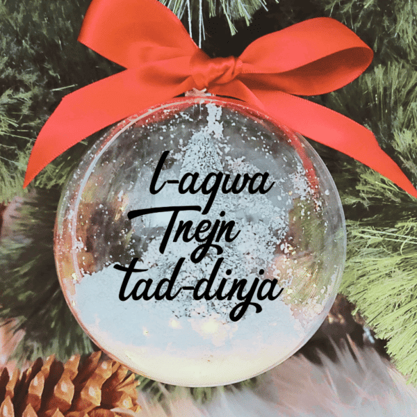L-Aqwa Tnejn tad-Dinja - 10cm Acrylic Bauble