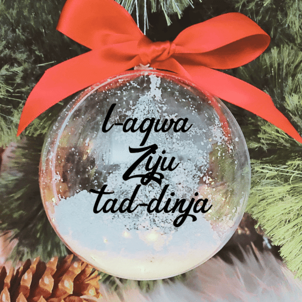 L-Aqwa Ziju tad-Dinja - 10cm Acrylic Bauble
