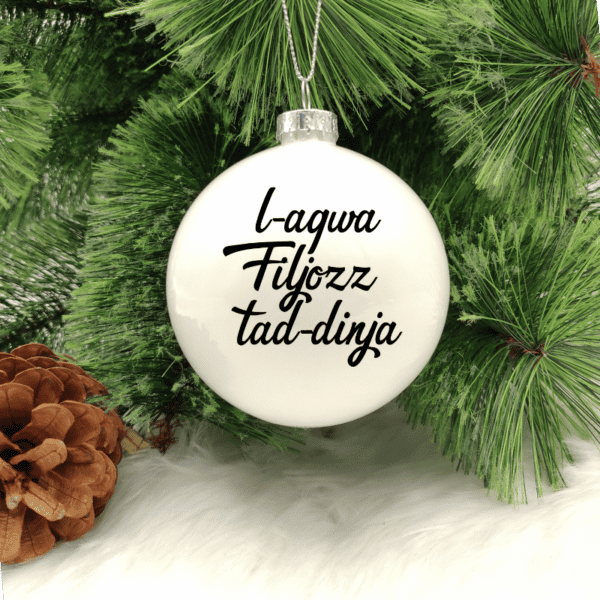 L-Aqwa Filjozz tad-Dinja - 8cm Glass Bauble