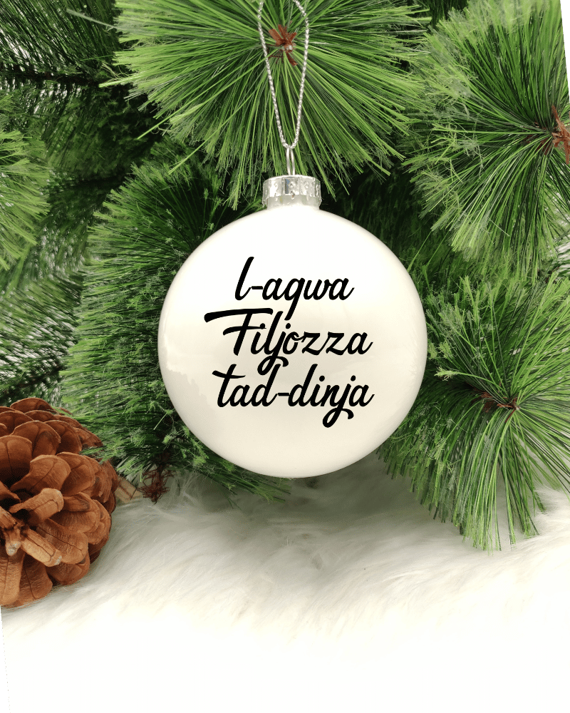 L-Aqwa Filjozza tad-Dinja - 8cm Glass Bauble