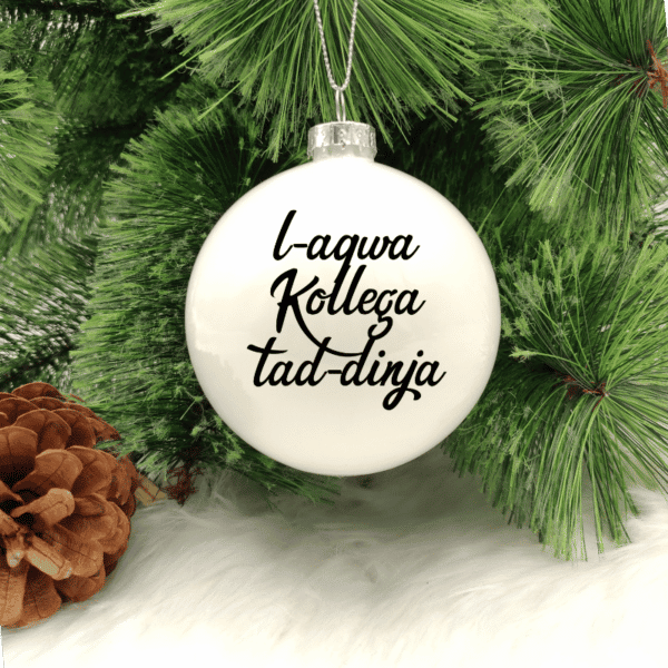 L-Aqwa Kollega tad-Dinja - 8cm Glass Bauble