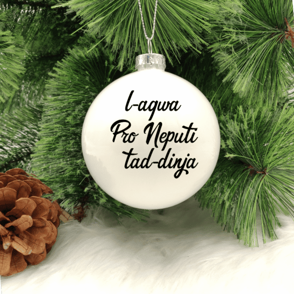 L-Aqwa Pro Neputi tad-Dinja - 8cm Glass Bauble