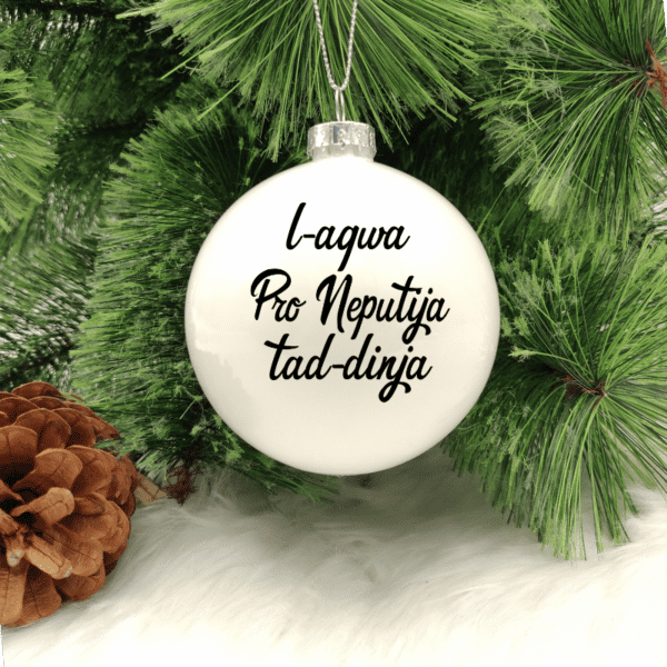 L-Aqwa Pro Neputija tad-Dinja - 8cm Glass Bauble