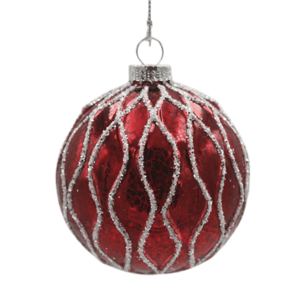 Red Net – Glass Patterned Bauble
