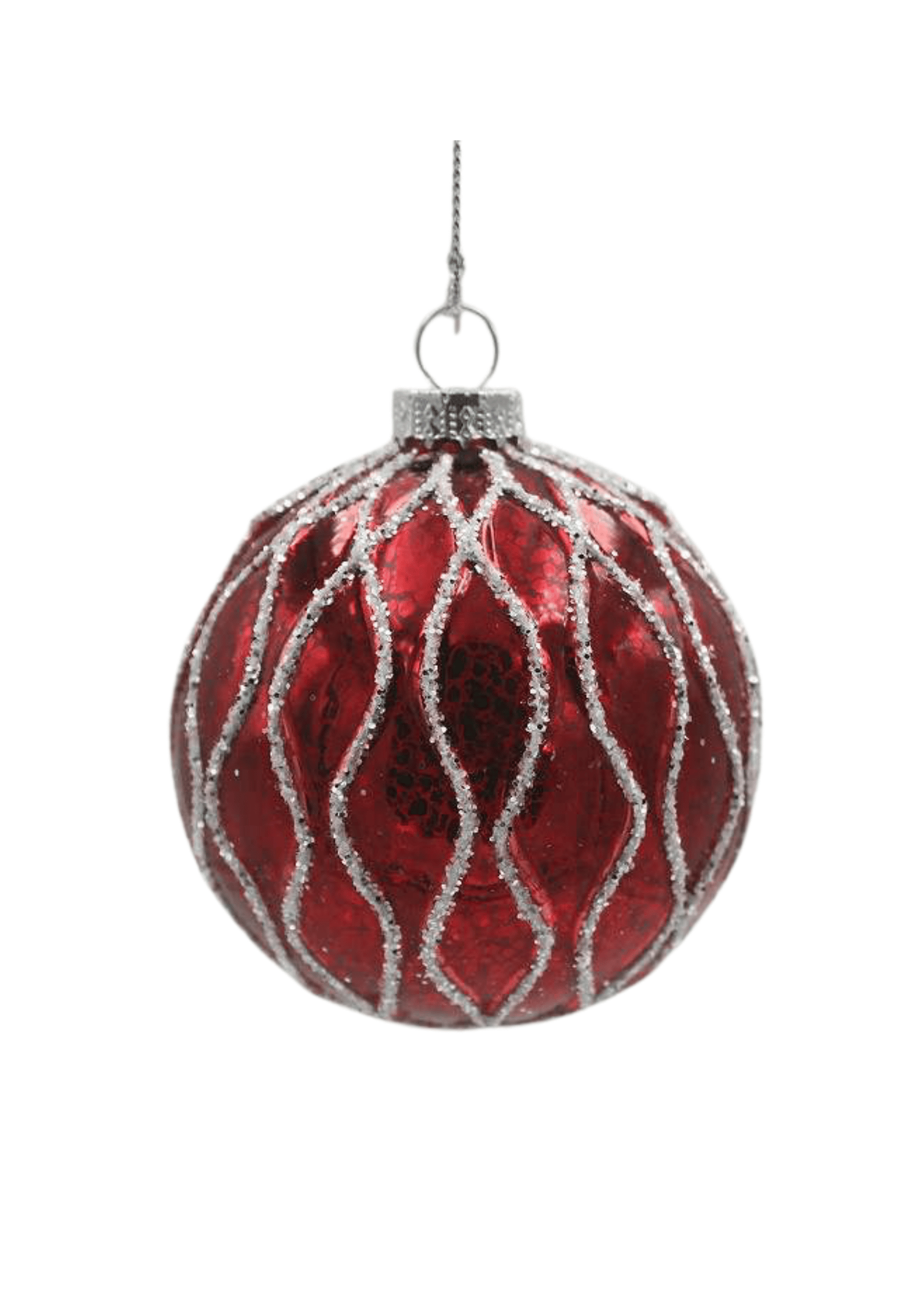 Red Net – Glass Patterned Bauble