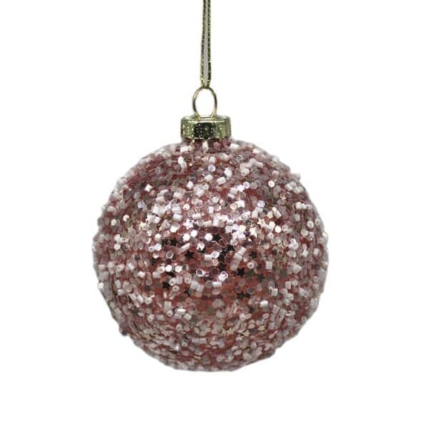 Pink Beads - Glass Patterned Bauble