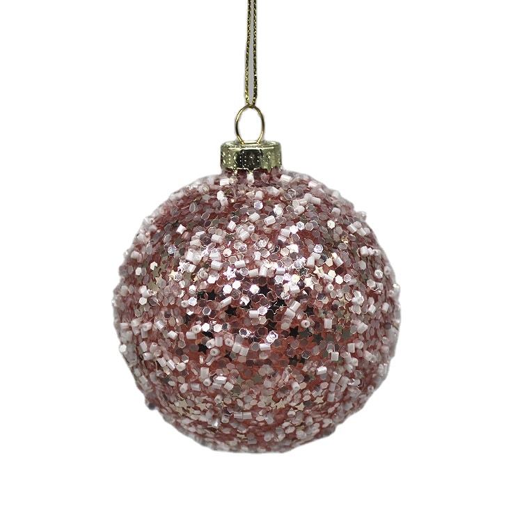 Pink Beads - Glass Patterned Bauble