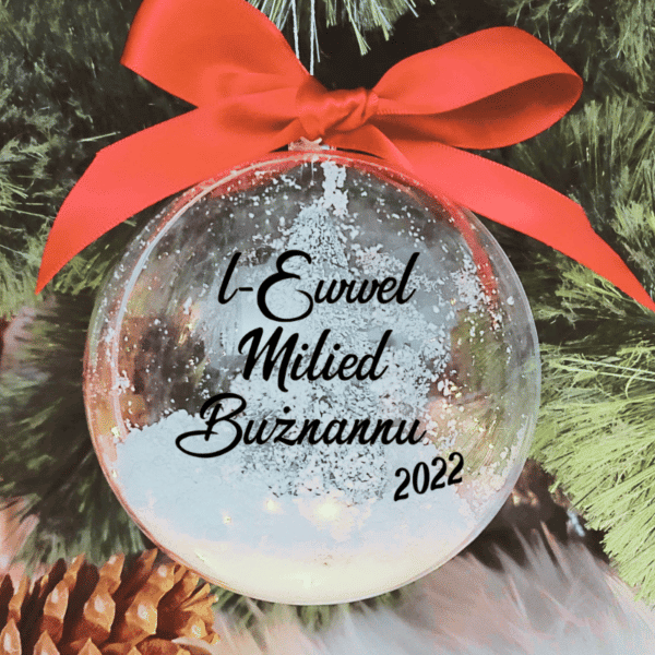 L-Ewwel Milied Bużnannu - 10cm Acrylic Bauble