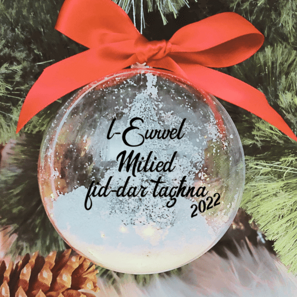 L-Ewwel Milied fid-dar tagħna - 10cm Acrylic Bauble