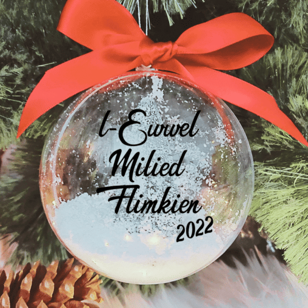 L-Ewwel Milied Flimkien - 10cm Acrylic Bauble