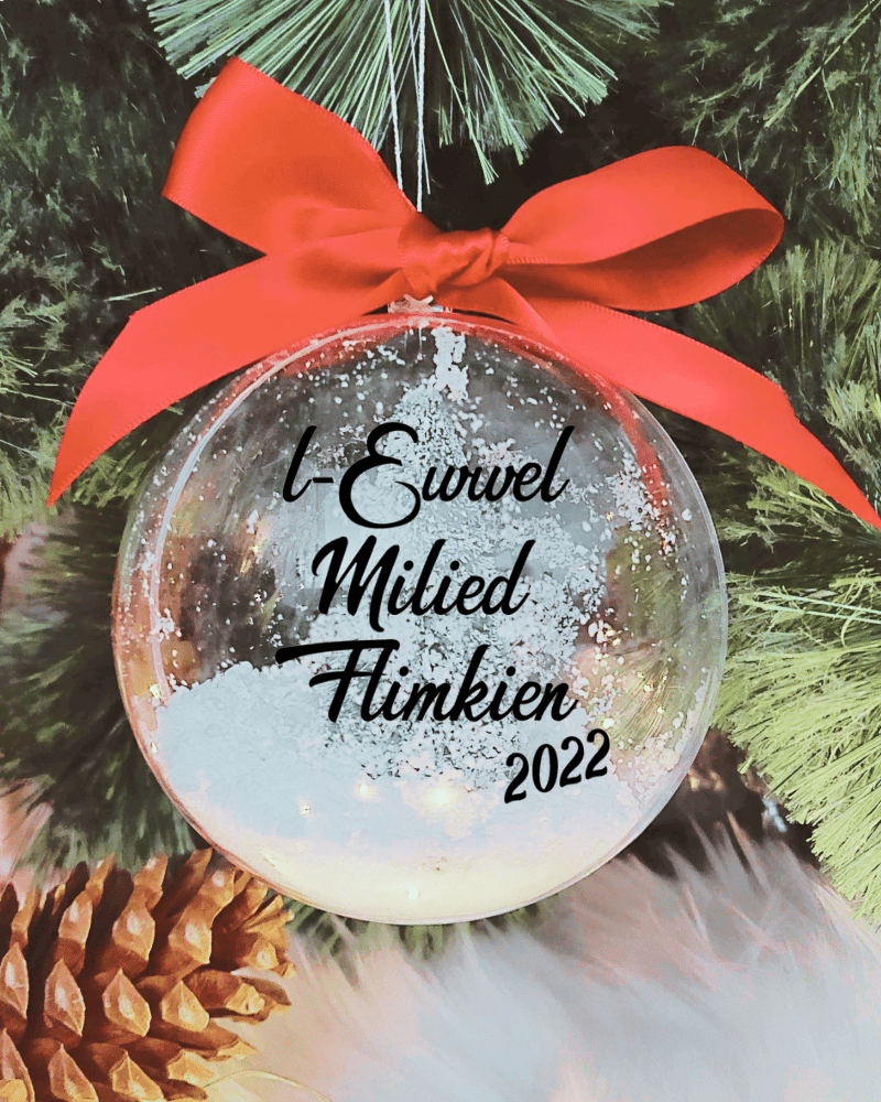 L-Ewwel Milied Flimkien - 10cm Acrylic Bauble