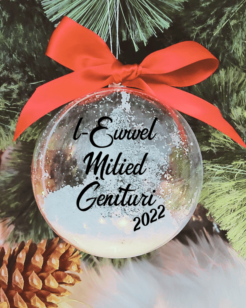 L-Ewwel Milied Ä enituri - 10cm Acrylic Bauble