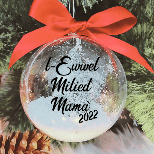 L-Ewwel Milied Mama' - 10cm Acrylic Bauble