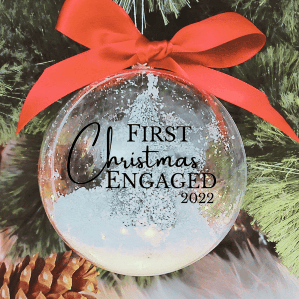 First Christmas Engaged - 10cm Acrylic Bauble