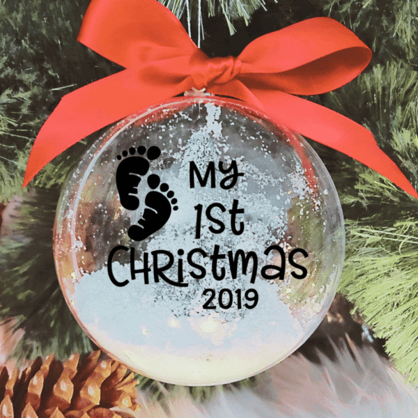 First Christmas with Tiny Toes - 10cm Acrylic Bauble