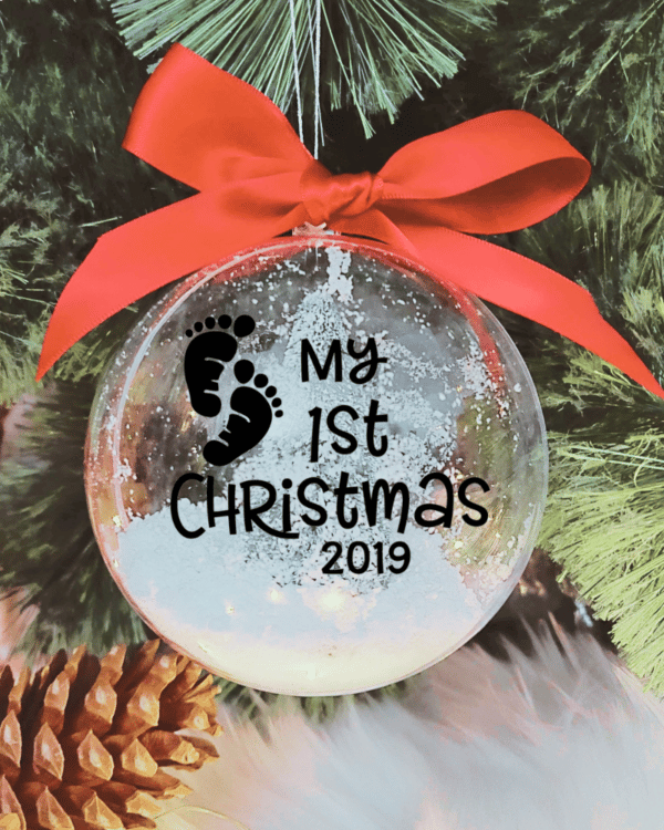 First Christmas with Tiny Toes - 10cm Acrylic Bauble