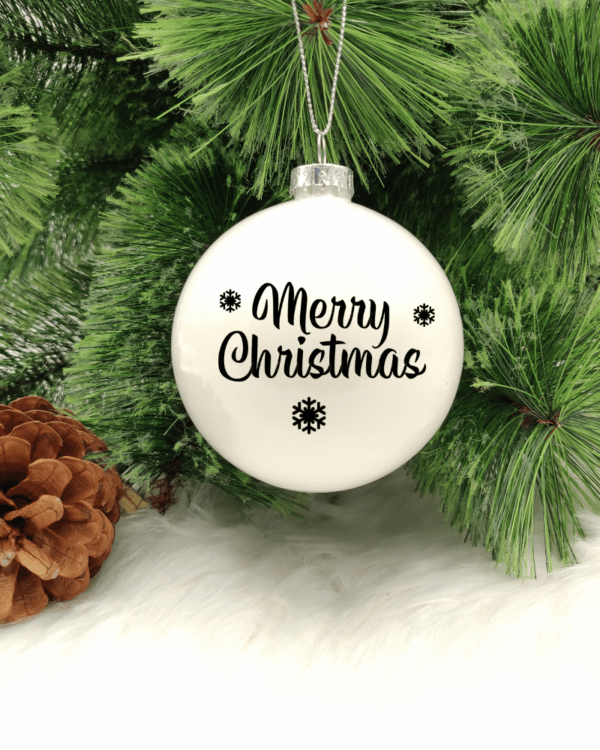 Merry Christmas -  8cm Glass Bauble