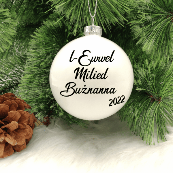 L-Ewwel Milied Bużnanna - 8cm Glass Bauble