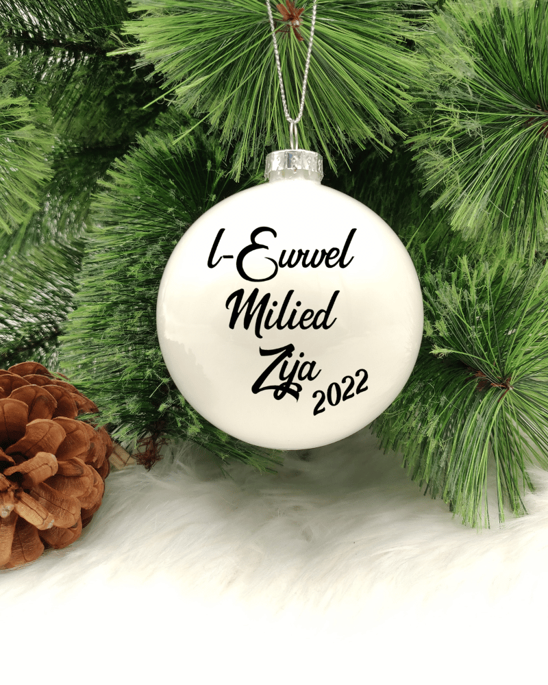 L-Ewwel Milied Zija - 8cm Glass Bauble