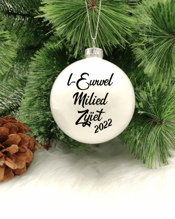 L-Ewwel Milied Zijiet - 8cm Glass Bauble