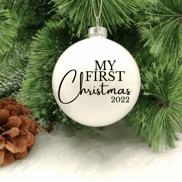 First Christmas Baby - 8cm Glass Bauble