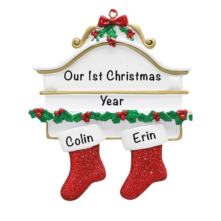 Personalized Christmas Stocking Ornament - Family of 2