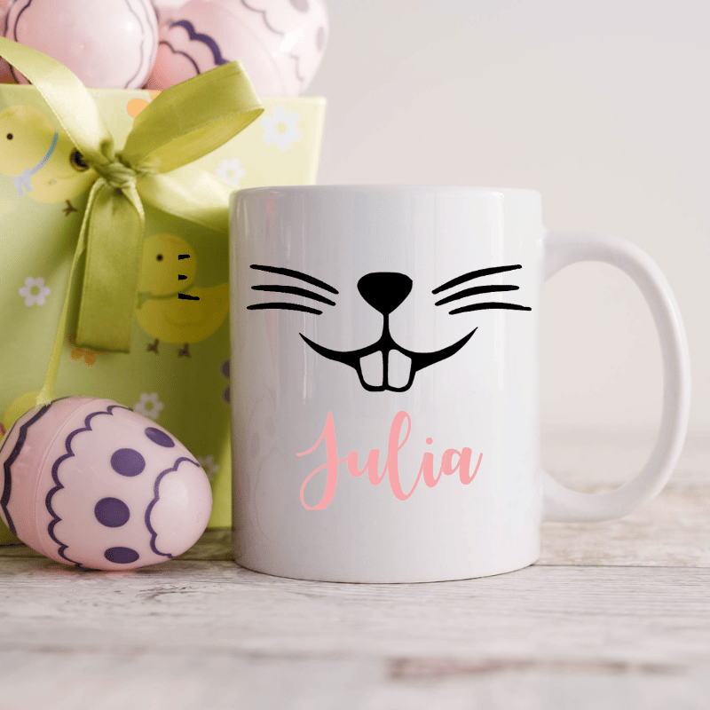 Bunny Face Mug In Pink