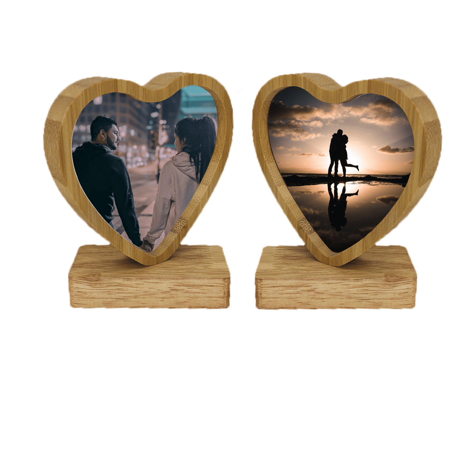 Personalised Double Photo Heart Frame Creative Glams