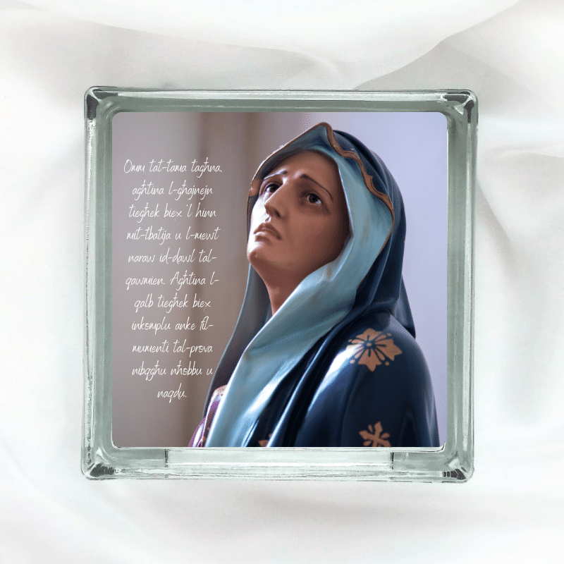 Lady Of Sorrows Prayer - Glass Block