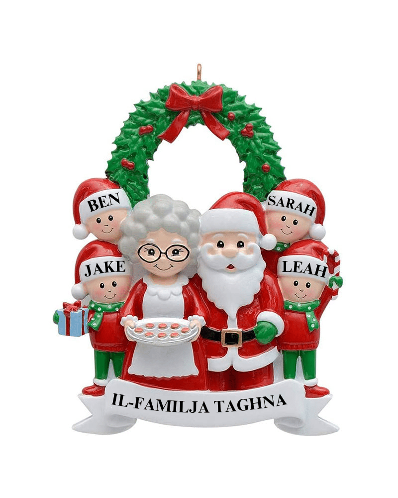 Personalized Christmas Family Ornament - 4 Children