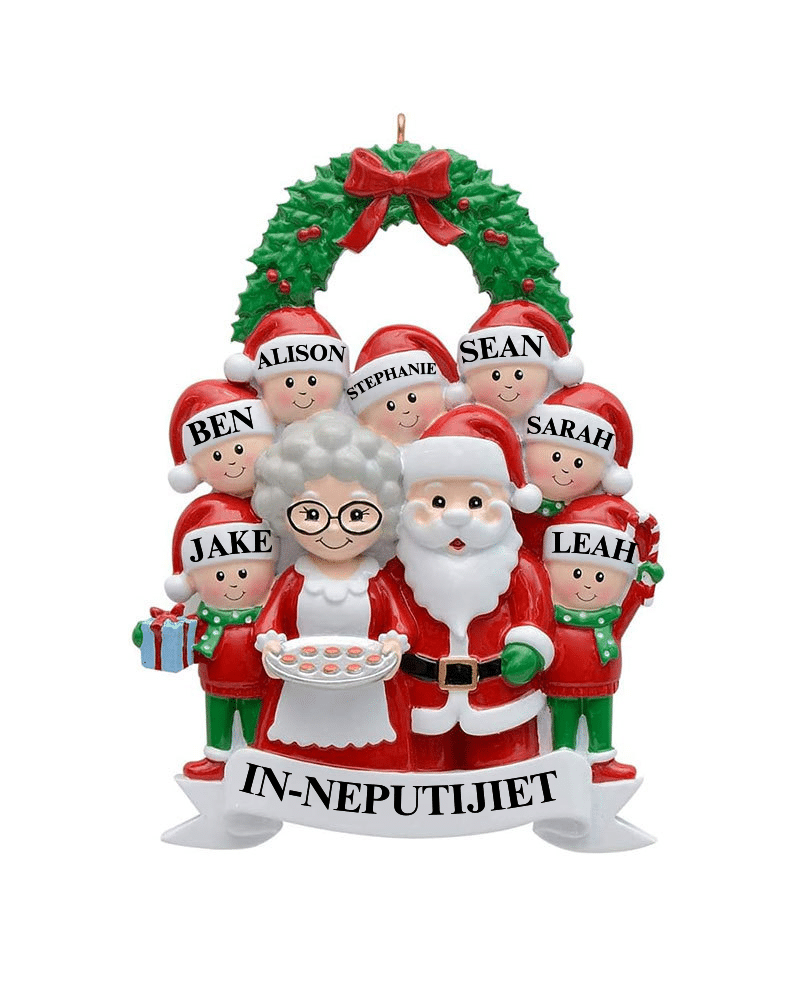 Personalized Christmas Family Ornament - 7 Children