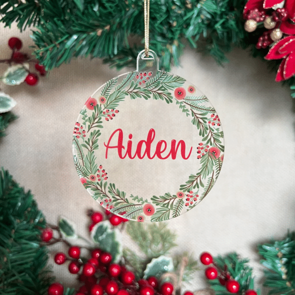 Cherry Wreath - Acrylic Ornament