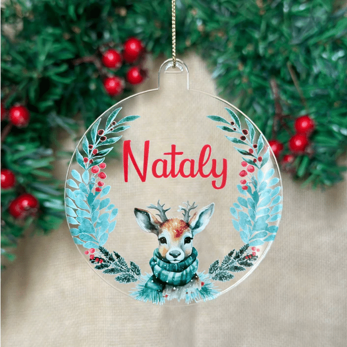 Deer Wreath - Acrylic Ornament
