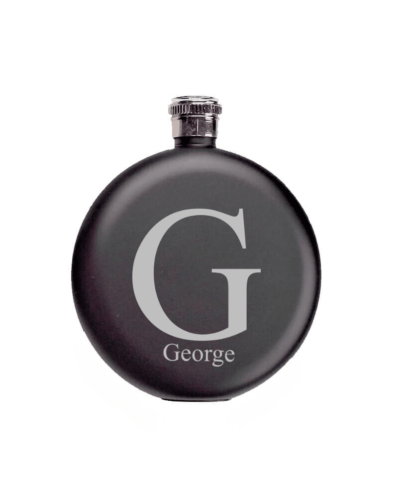 Black Round Flask With Large Initial
