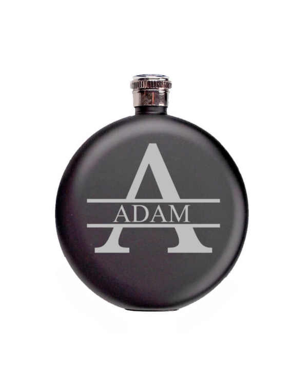 Black Round Flask With Split Initial