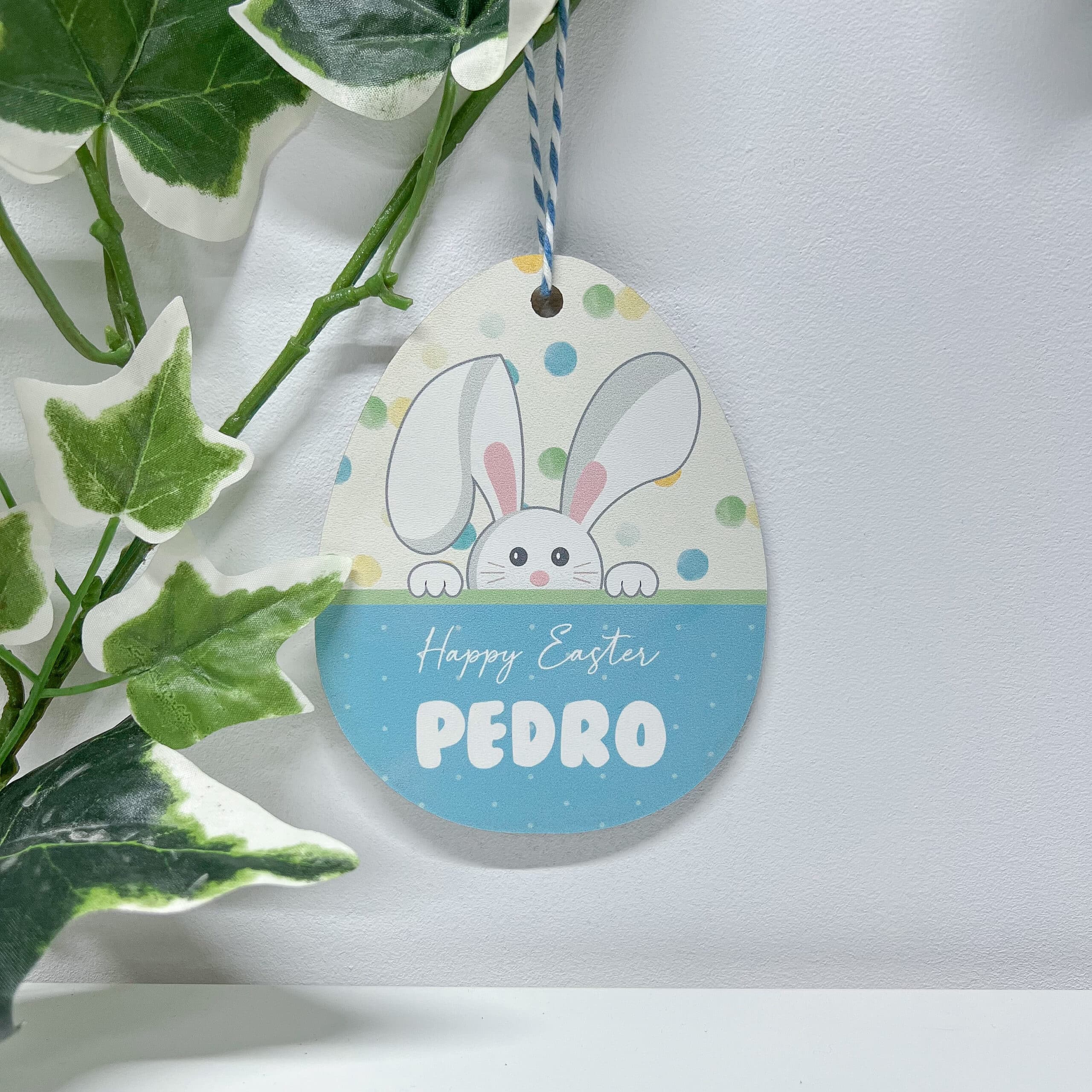 Easter Wooden Egg - Blue