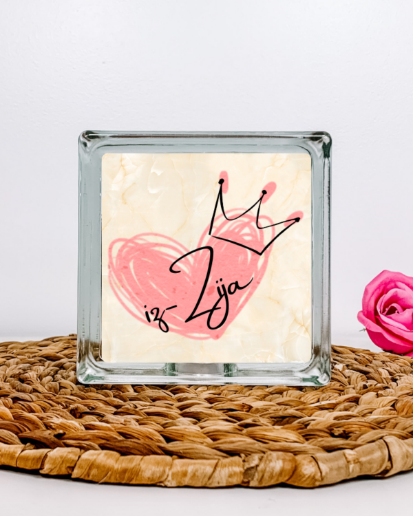 Crowned Zija - Glass Block