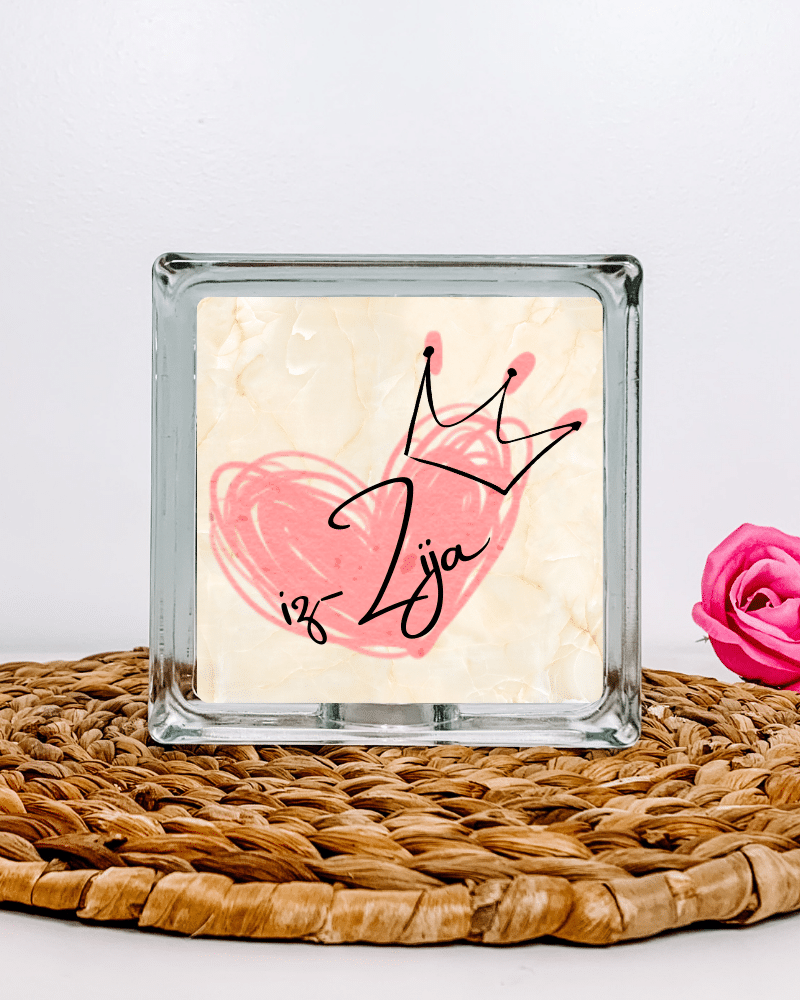 Crowned Zija - Glass Block