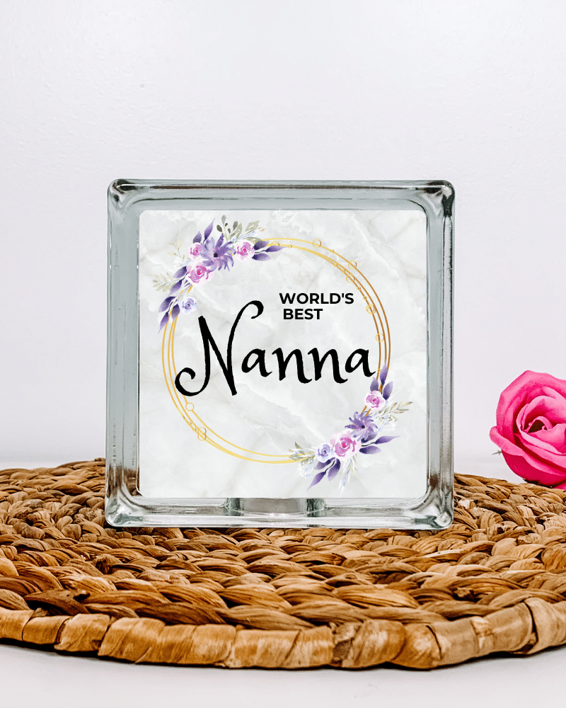 World's Best Nanna - Glass Block