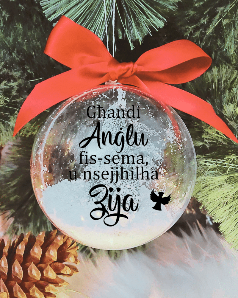 Għandi Anġlu ... Zija - 10cm Acrylic Bauble